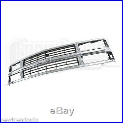 Chrome Grille withBlack Insert For 94-98 Chevy C/K Truck Suburban Tahoe GM1200238