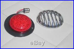 Custom Truck Hot Rat Street Rod LED Taillamp Lights Flush Fit Chrome Grill Bezel
