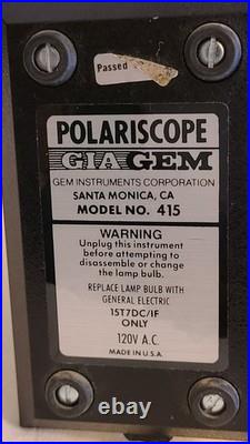 DAMAGED FOR PARTS GIA GEM Duplex II Refractometer Polariscope Model 415 GemID