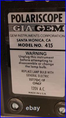 DAMAGED FOR PARTS GIA GEM Duplex II Refractometer Polariscope Model 415 GemID