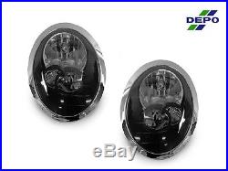 DEPO Black Headlights Pair For 2005-2008 Mini Cooper R50 R52 R53 Halogen Model