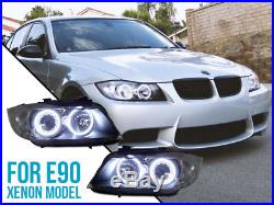 DEPO DRL LED Angel Halo Clear Headlights For 06-08 BMW E90/E91 Stock Xenon Model