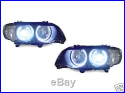 DEPO LED Halo HID Headlight + Auto-Level For 00-03 BMW E53 X5 Stock Xenon Model