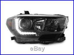 DEPO TRD Black Style LED DRL Plug & Play Headlight For 16-19 Tacoma Model WithLED