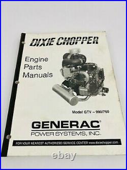 Dixie Chopper Model GTV-990-760 Engine Parts Manual Book