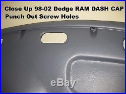 Dodge Ram Plastic Dash Cap Hard Cover 98-01 Sport & SLT Model P/U Color BLACK