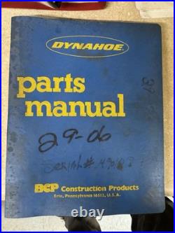 Dynahoe Backhoe Model 490 Parts Manual Book