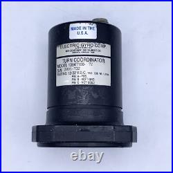 Electric Gyro Corp. Turn Coordinator Model 1394T100-7Z (12/32V) AS IS PARTS ONLY