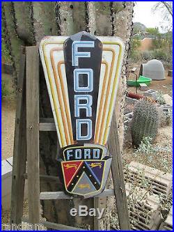 FORD V8 OLD SCHOOL embossed Metal Display Auto Shop ford DELUXE STANDARD HOT ROD