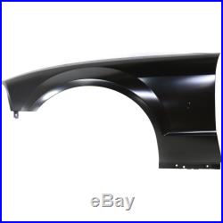 Fender For 2005-2009 Ford Mustang Front Driver Primed Steel with Molding Holes