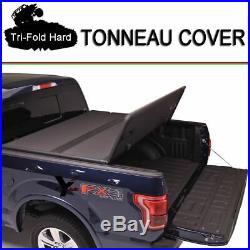 Fits 1999-2019 FORD F250 F350 F450 Tri-Fold Solid Hard Tonneau Cover 6.5ft Bed
