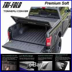 Fits 2007-2013 GMC Sierra Premium Soft Lock Tri-Fold Tonneau Cover 6.5 ft Bed