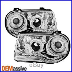For 05-10 Chrysler 300 C Model Special Chrome LED Dual Halo Projector Headlights