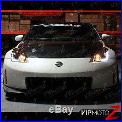 For 06-09 Nissan 350Z FACTORY HID MODEL LED DRL Projector Headlight Lamp Black