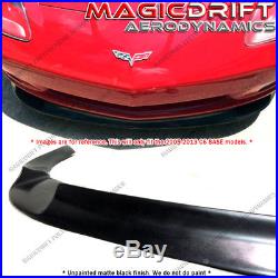 For 06-13 Chevy Corvette C6 BASE Models ZR1 ZR Style Front Bumper Lip Splitter