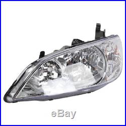 For 2004-2005 Honda Civic Excluding SI Model Headlights Headlamps Left+Right