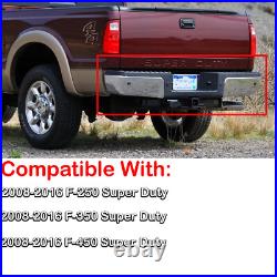 For 2008-2016 Ford F250 F350 F450 Chrome Steel Rear Bumper With PARK SENSOR HOLES