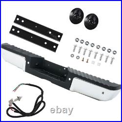For 2008-2016 Ford F250 F350 F450 Chrome Steel Rear Bumper With PARK SENSOR HOLES