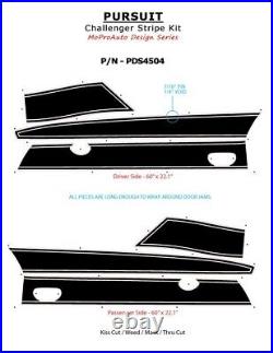 For 2011-2020 Challenger T/A Side Door Vinyl Graphic Stripes Decal 3M Pursuit