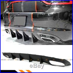 For 2015-19 Dodge Charger SXT SE Matte Black Shark Fin Rear Bumper Diffuser Lip