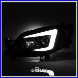 For Blk 2008-14 Subaru Impreza WRX Halogen Model LED DRL Projector Headlights
