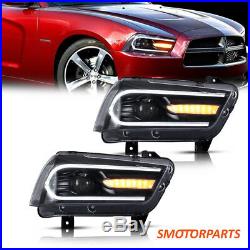 For Dodge Charger LED DRL Headlight Dual Beam Projectors Halogen Model 2011-2014