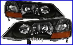 For HID Xenon Model Black 2002-2003 Acura TL Headlamps lights Pair Left+Right