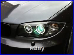 For Halogen Model 2008-2013 BMW E87 128i 135i Blk LED Halo Projector Headlights