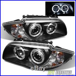 For Halogen Model 2008-2013 BMW E87 128i 135i Blk LED Halo Projector Headlights