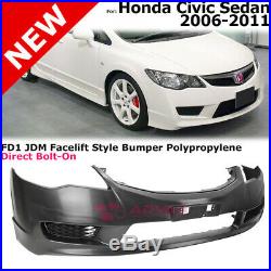 For Honda Civic Sedan 2006-2011 Front Bumper Cover JDM Facelift Style FD1