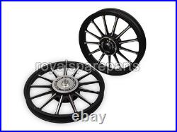 For Royal Enfield Classic 350 500 Front & Rear 13 Spokes Alloy Wheel Rim Pair