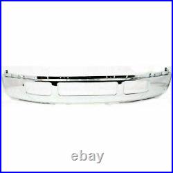 Front Bumper Chrome Steel Kit + Grille Assembly For 2005-2007 Ford F-250 F-350