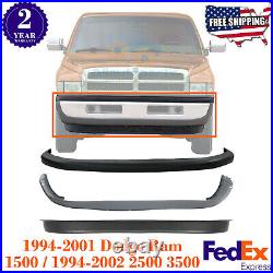 Front Bumper Upper + Lower Cover+ Valance For 1994-2002 Dodge Ram 1500 2500 3500
