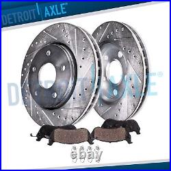 Front Drilled and Slotted Rotors Brake Pads for Dodge Ram 1500 Chrysler Aspen