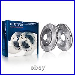 Front Drilled and Slotted Rotors Brake Pads for Dodge Ram 1500 Chrysler Aspen