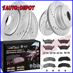 Front Rear Drilled Brake Rotors Pads Kit for Ford F-150 F150 2012 2013 2014-2020