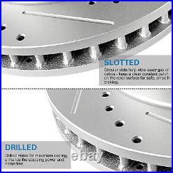 Front Rear Drilled Brake Rotors Pads Kit for Ford F-150 F150 2012 2013 2014-2020