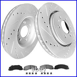 Front Rear Drilled Brake Rotors Pads Kit for Ford F-150 F150 2012 2013 2014-2020