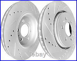 Front Rear Drilled Brake Rotors Pads Kit for Ford F-150 F150 2012 2013 2014-2020