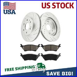 Front & Rear Drilled Disc Brake Rotors Pads Kit fits Ford F-150 2012-2020 6 LUGS