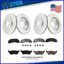 Front & Rear Drilled Disc Brake Rotors Pads Kit for Ford F-150 2012-2020 6 LUGS