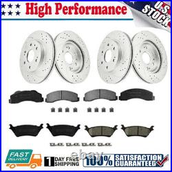 Front & Rear Drilled Disc Brake Rotors Pads Kit for Ford F-150 2012-2020 6 LUGS