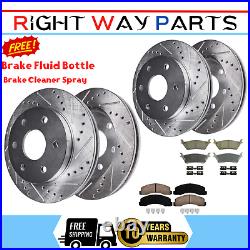 Front & Rear Drilled Rotors Ceramic Brake Pads for 2012 2020 Ford F-150 6 LUGS