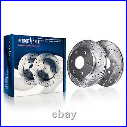 Front & Rear Drilled Slotted Rotors + Brake Pads for 2012 2013-2020 Ford F-150