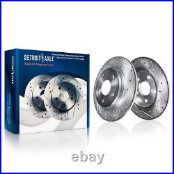 Front Rear Drilled Slotted Rotors Brake Pads kit for 2009 2012 Hyundai Elantra