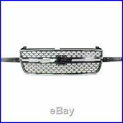 Grille 03-06 For Chevy Silverado 1500/2500 HD Chr/Black Insert witho Side Mldgs
