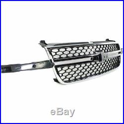 Grille 03-06 For Chevy Silverado 1500/2500 HD Chr/Black Insert witho Side Mldgs