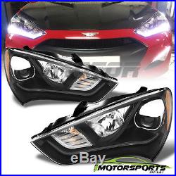 HID Model+LED BarFor 2013 2014 2015 Hyundai Genesis Coupe Black Headlights Set