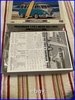 Hasegawa 1/24 Volkswagen Type2 Micro Bus (1963) Withsurfboard New Sealed Parts