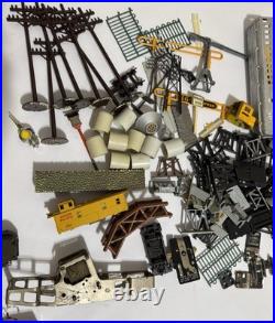 Huge Vintage Lot Model Train Parts Tracks Locomotives Cars Accessories HO+